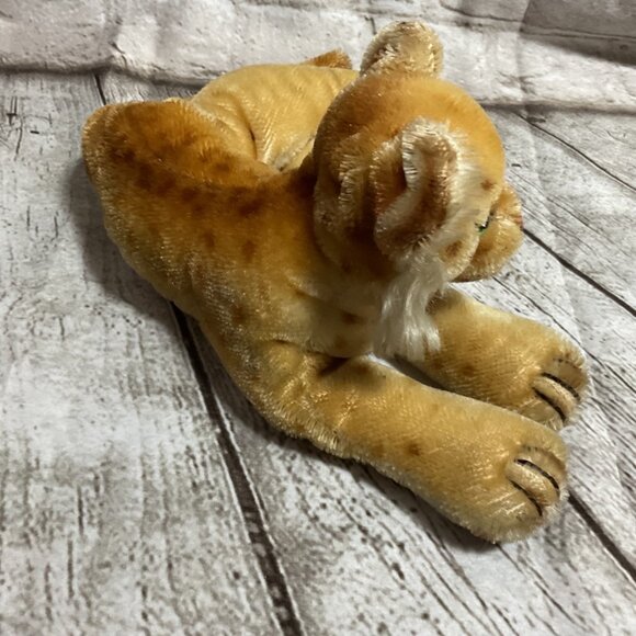 Vintage 1950s Steiff Golden Lion Cub Plush Mohair Stuffed Animal Green Eyes - Picture 3 of 5